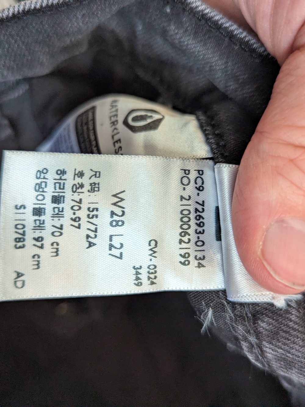 Levi's Ribcage Straight Ankle Size 28 Loom About Washed Grey Button Fly - Picture 10 of 11